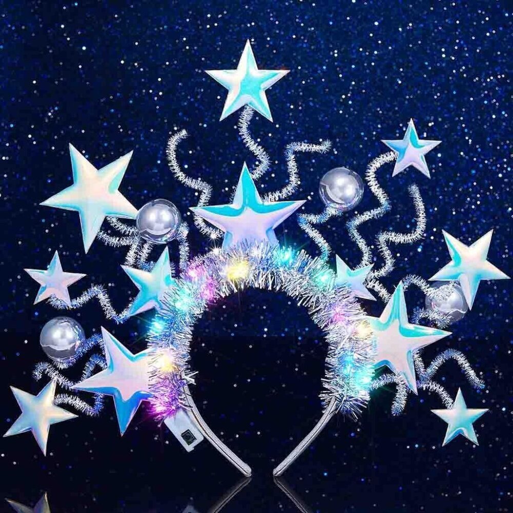 LED Star Headband Women's Glow Party Hair Accessory Light Up Stylish